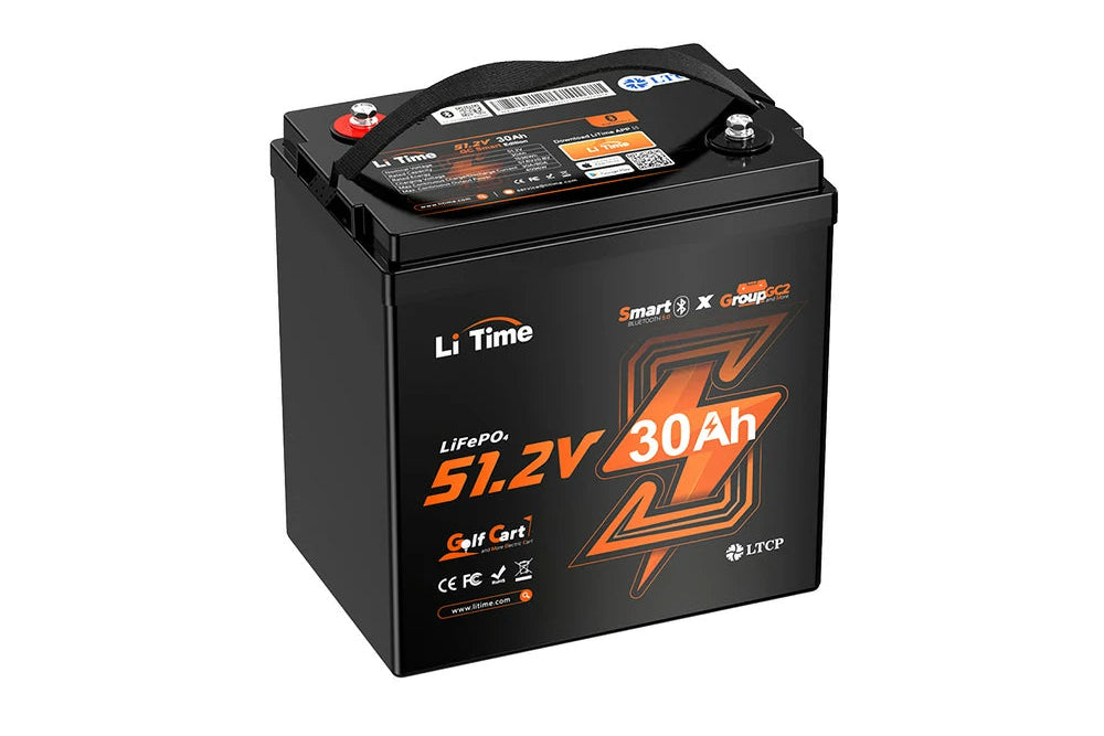 48V 30Ah LiFePO4 Golf Cart Battery - Complete Kit